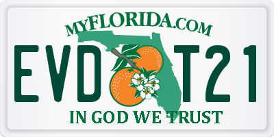 FL license plate EVDT21