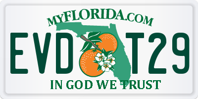 FL license plate EVDT29