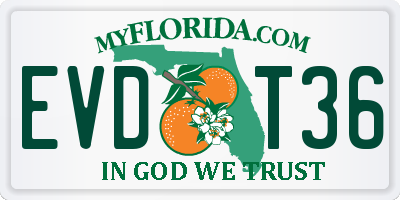 FL license plate EVDT36