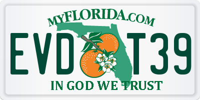FL license plate EVDT39