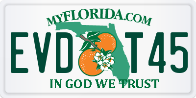 FL license plate EVDT45