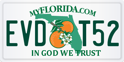 FL license plate EVDT52