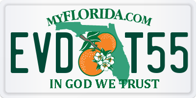 FL license plate EVDT55