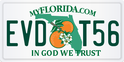 FL license plate EVDT56
