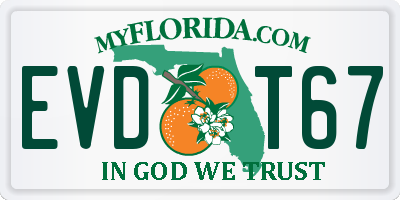 FL license plate EVDT67