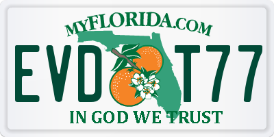 FL license plate EVDT77