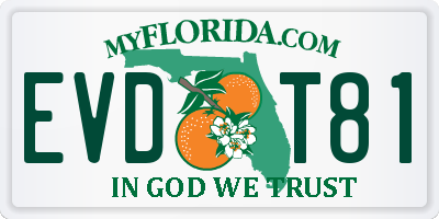 FL license plate EVDT81