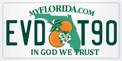 FL license plate EVDT90