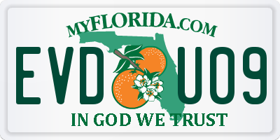 FL license plate EVDU09