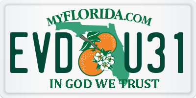 FL license plate EVDU31