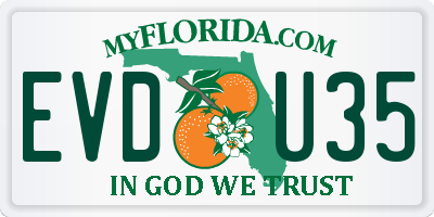 FL license plate EVDU35