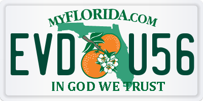 FL license plate EVDU56