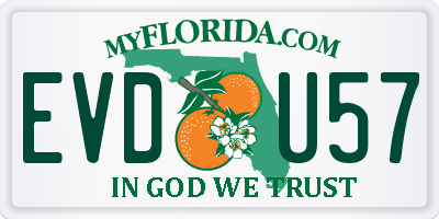 FL license plate EVDU57