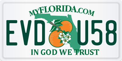 FL license plate EVDU58