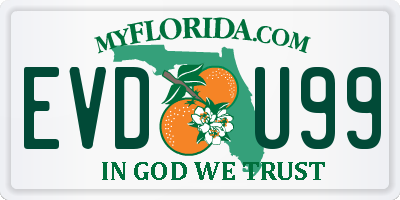 FL license plate EVDU99