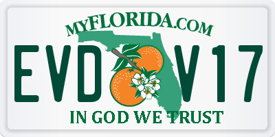 FL license plate EVDV17