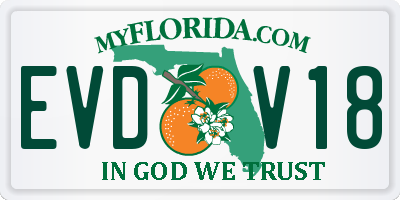 FL license plate EVDV18