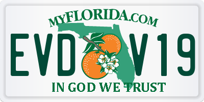 FL license plate EVDV19