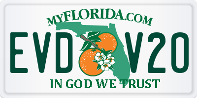 FL license plate EVDV20