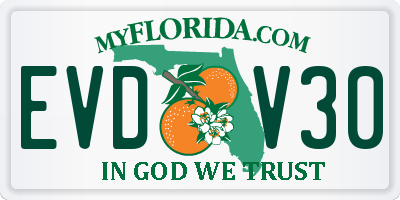 FL license plate EVDV30