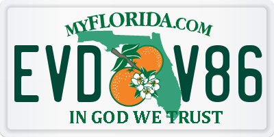 FL license plate EVDV86