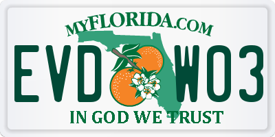 FL license plate EVDW03