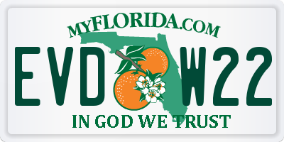 FL license plate EVDW22