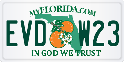 FL license plate EVDW23