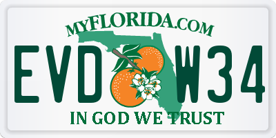 FL license plate EVDW34