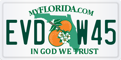 FL license plate EVDW45