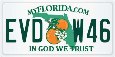 FL license plate EVDW46