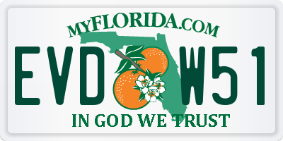 FL license plate EVDW51