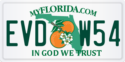 FL license plate EVDW54