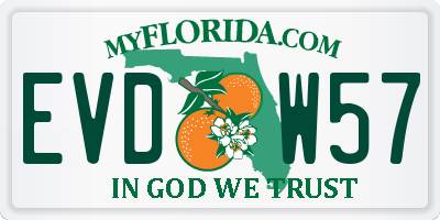 FL license plate EVDW57