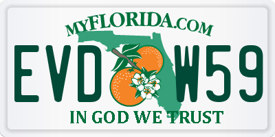 FL license plate EVDW59