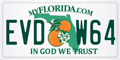 FL license plate EVDW64