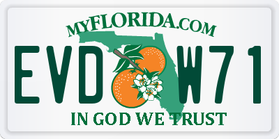 FL license plate EVDW71
