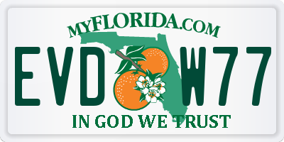 FL license plate EVDW77