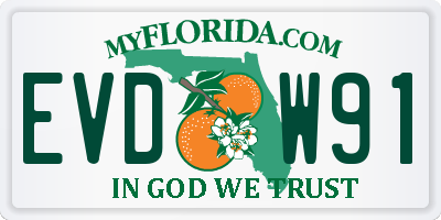 FL license plate EVDW91