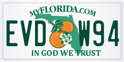 FL license plate EVDW94