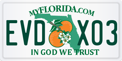 FL license plate EVDX03