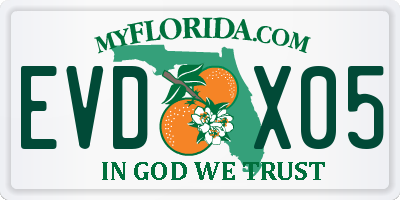 FL license plate EVDX05