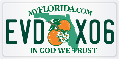 FL license plate EVDX06