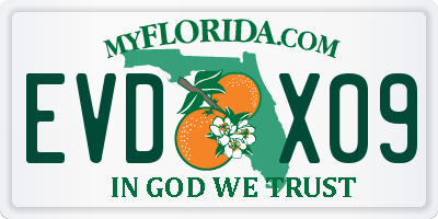 FL license plate EVDX09
