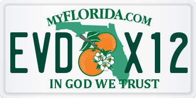 FL license plate EVDX12