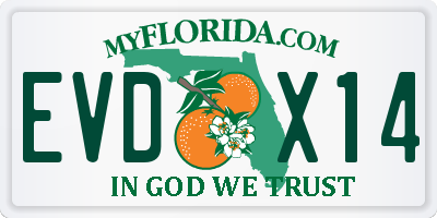 FL license plate EVDX14