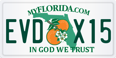 FL license plate EVDX15
