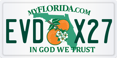FL license plate EVDX27