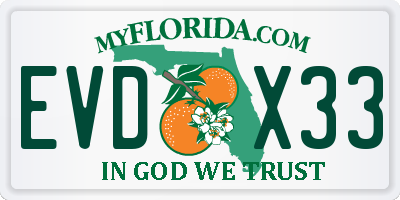 FL license plate EVDX33
