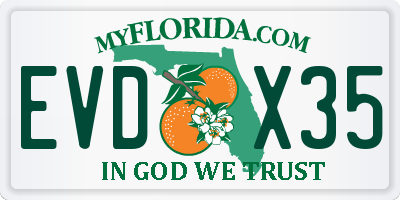 FL license plate EVDX35